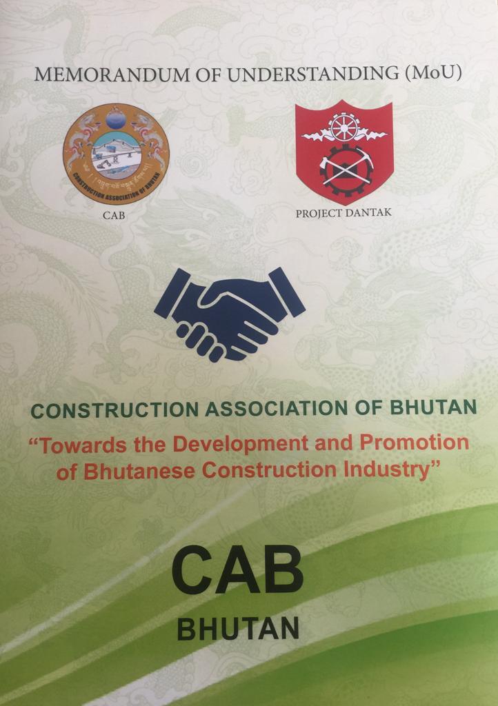 You are currently viewing The Construction Association of Bhutan and Project DANTAK signed a memorandum  of Understanding.